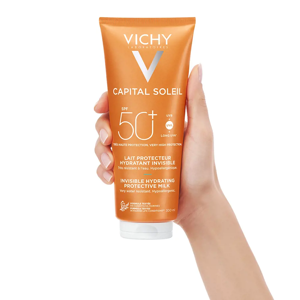 Солнцезащитный крем Capital soleil lait hydratant spf50 Vichy Laboratoires, 300 мл. — фото 4