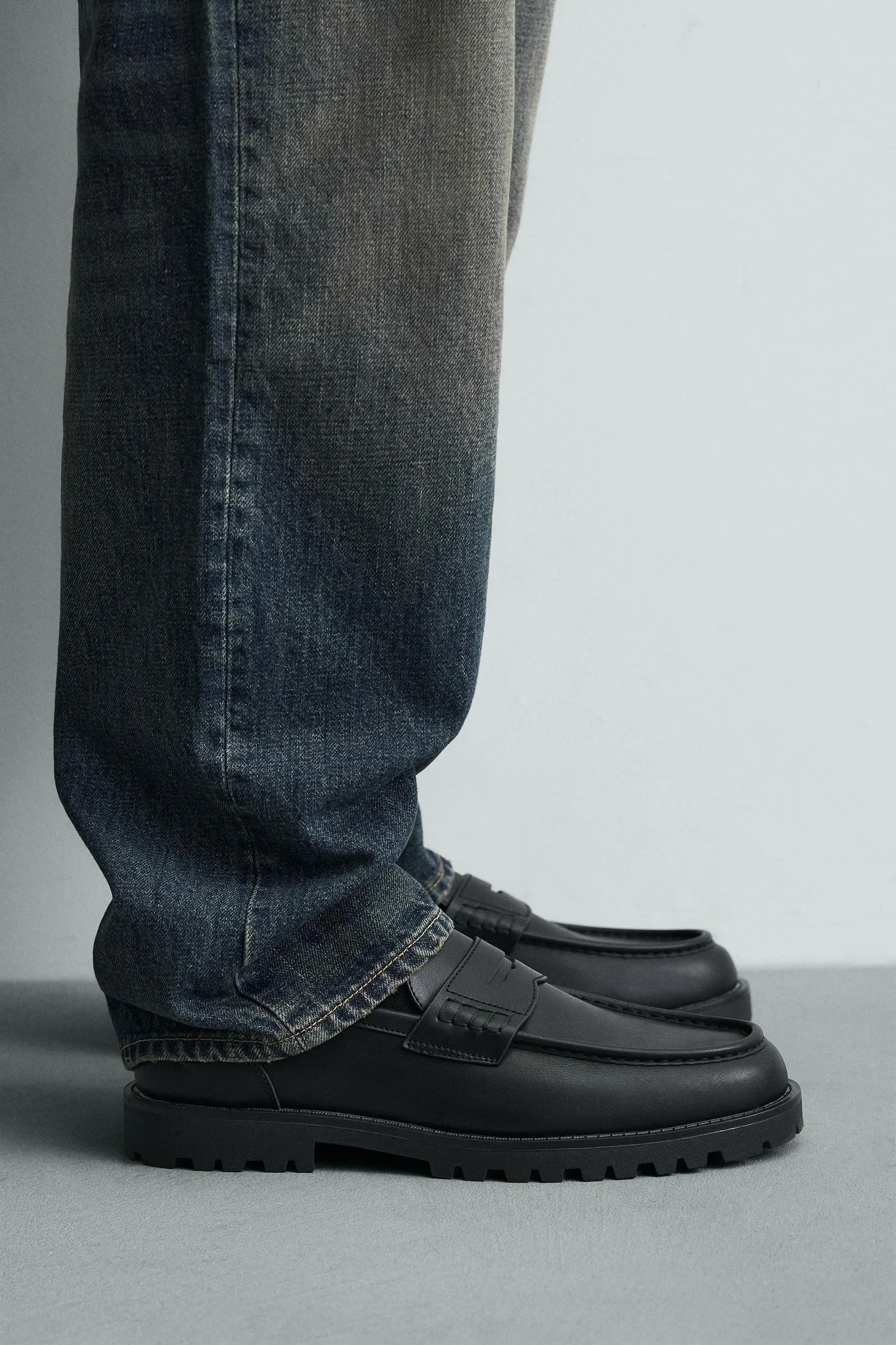 Лоферы penny track Zara, черный