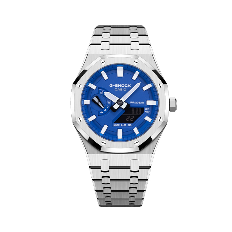 

CASIO Часы Unisex Liquid Crystal/Analog Dual Display Series 41mm Blue Watch, Blue Friend