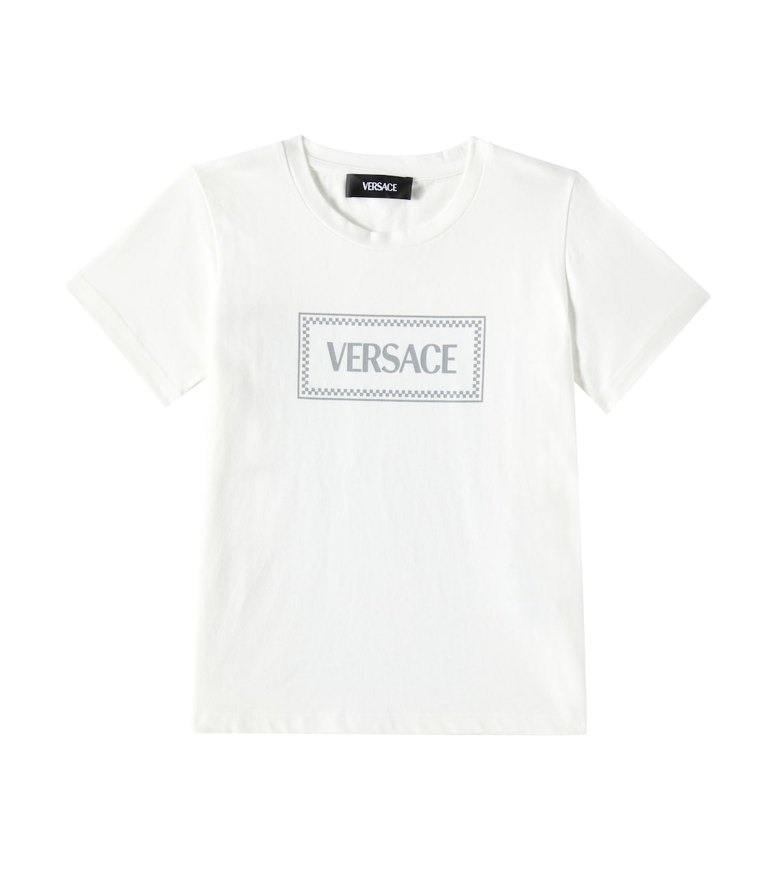 

Футболка из хлопкового джерси с логотипом Versace Kids, White + Grey