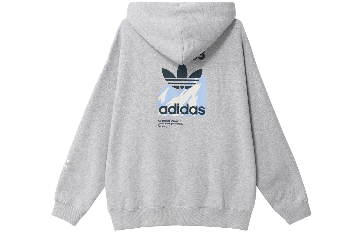 Толстовка мужская, средний цвет, серый меланж Adidas Originals, серый — фото 2