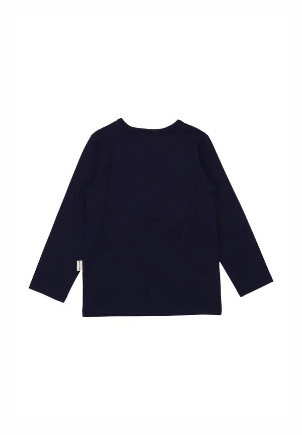 Футболка с длинными рукавами с изображением тигров и леопардов Walkiddy, Dark Blue — фото 2