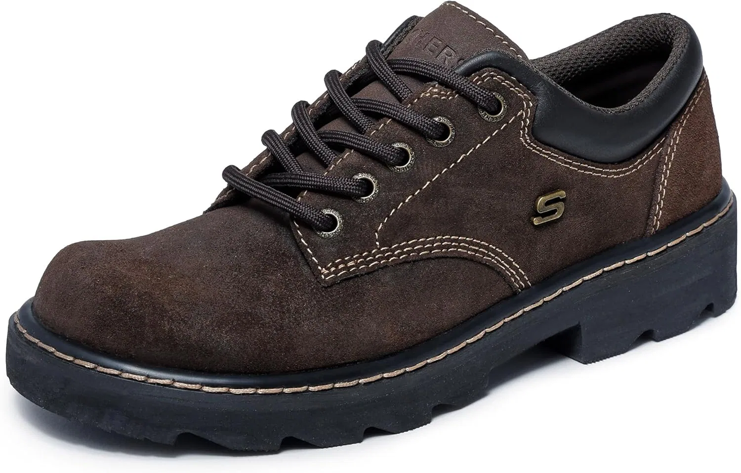 Туфли Skechers Parties Mate 45120) Oxford, Chocolate Suede Leather