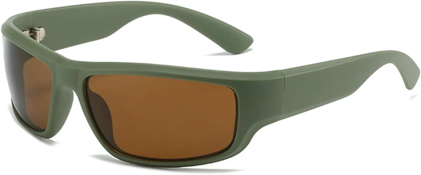 

Laureles Модные солнцезащитные очки-обтекатели в стиле Y2K, квадратные, женские, солнцезащитные очки-щитки, мужские, футуристические солнцезащитные очки, Green/Brown