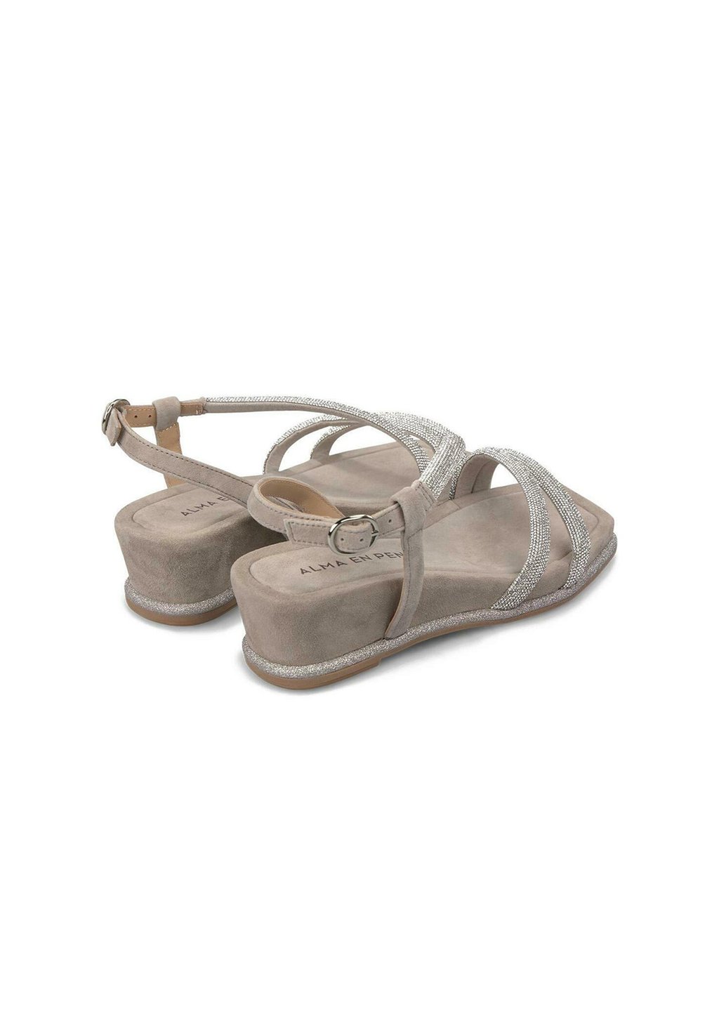 Босоножки на танкетке CON PUNTERA CUADRADA Y CIERRE CON HEBILLA - Platform sandals Alma en Pena, серо-коричневый — фото 4