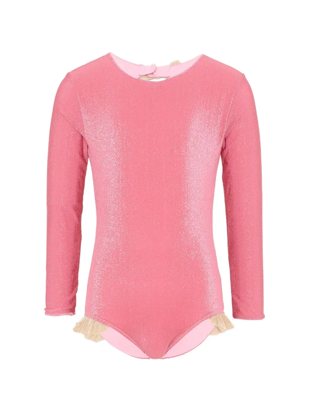 Купальник с оборками и бантом Mc2 Saint Barth Kids, розовый