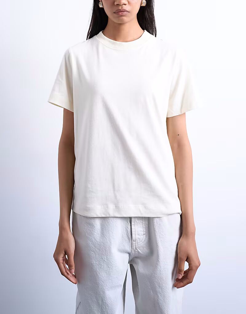 

Футболка свободного кроя цвета кремовый Topshop, Бежевый, Футболка свободного кроя цвета кремовый Topshop