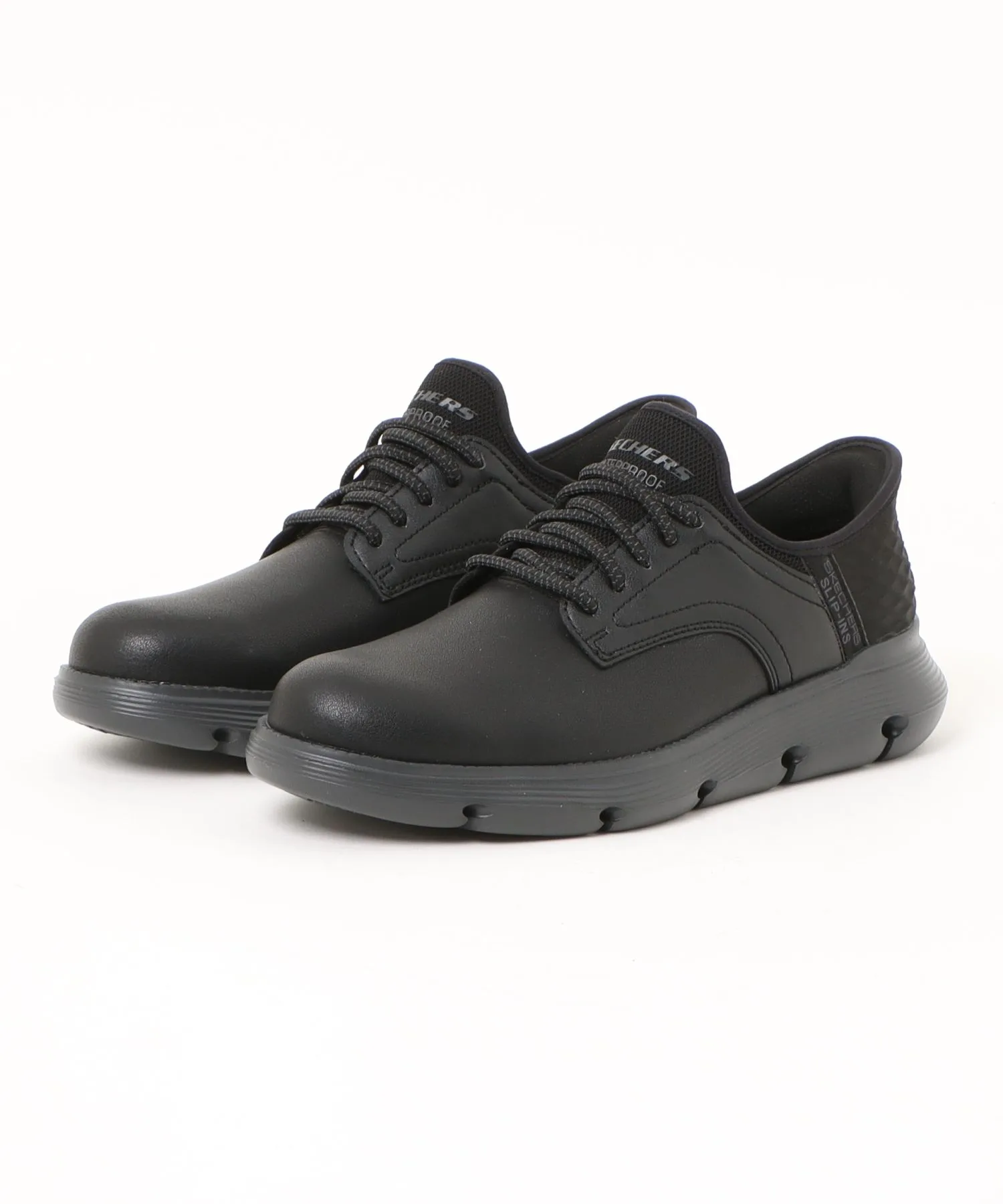 Мужские кроссовки низкие однотонные SKECHERS GARZA - CARLYN черные