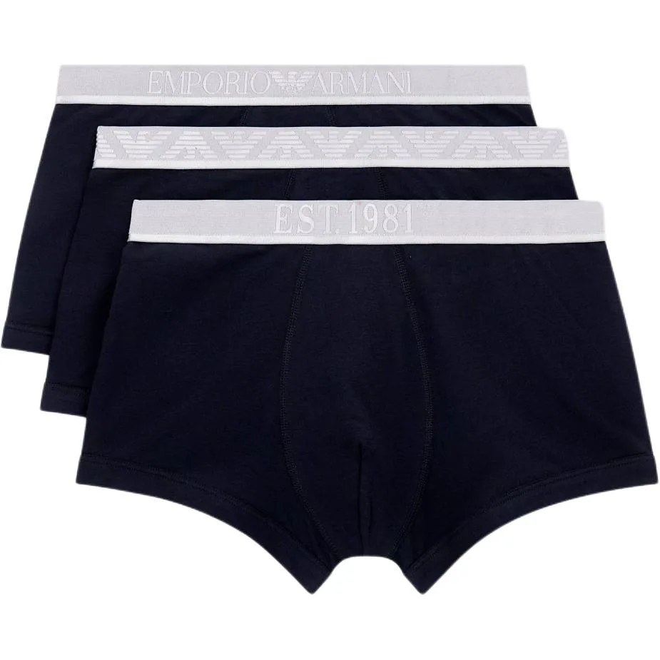 EMPORIO ARMANI Трехкомплект боксеров Asv Shiny logoband organic jersey