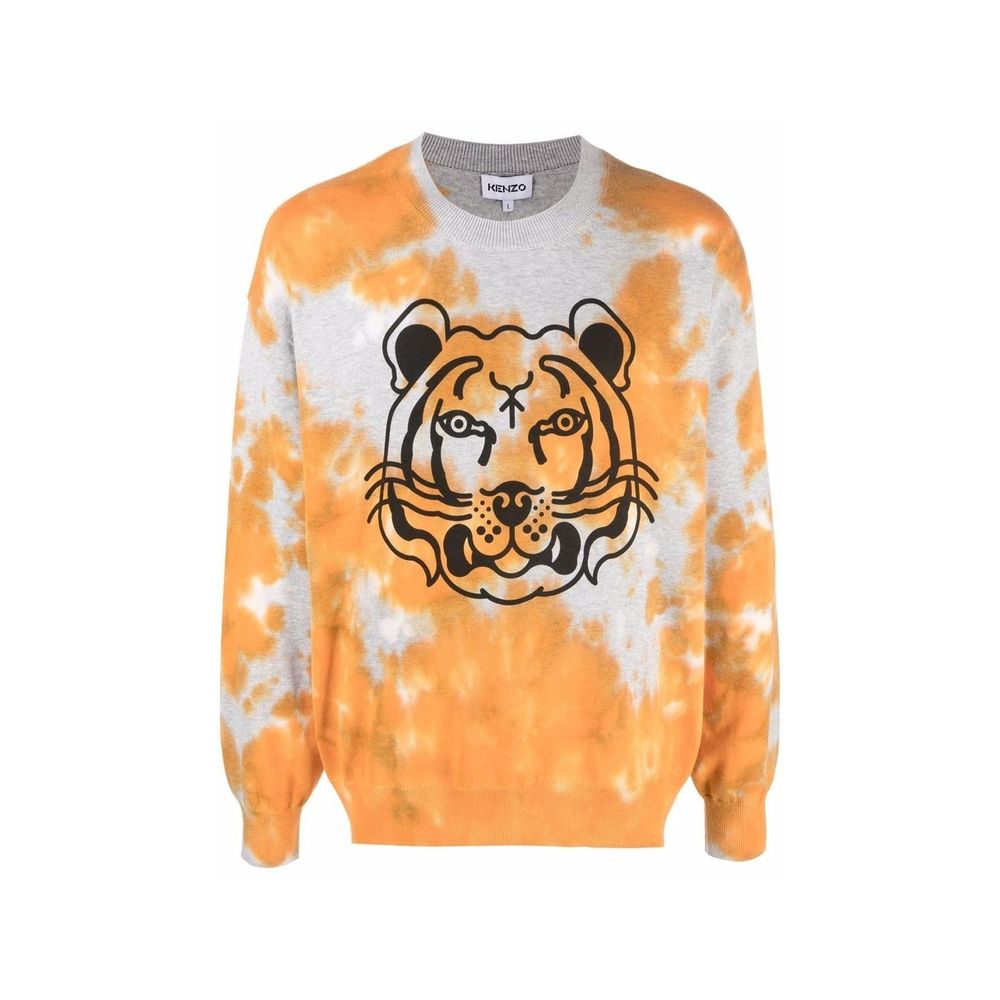 

Свитер с тигром в технике тай-дай Kenzo, оранжевый