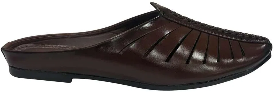 Мокасины кожаные Shoe Bazar Punjabi Jutti, коричневый — фото 4