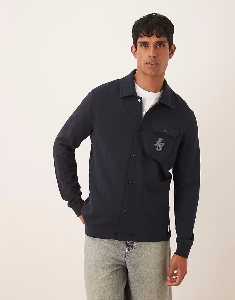 

Lyle & Scott Emblem Loopback Overshirt темно-синего цвета