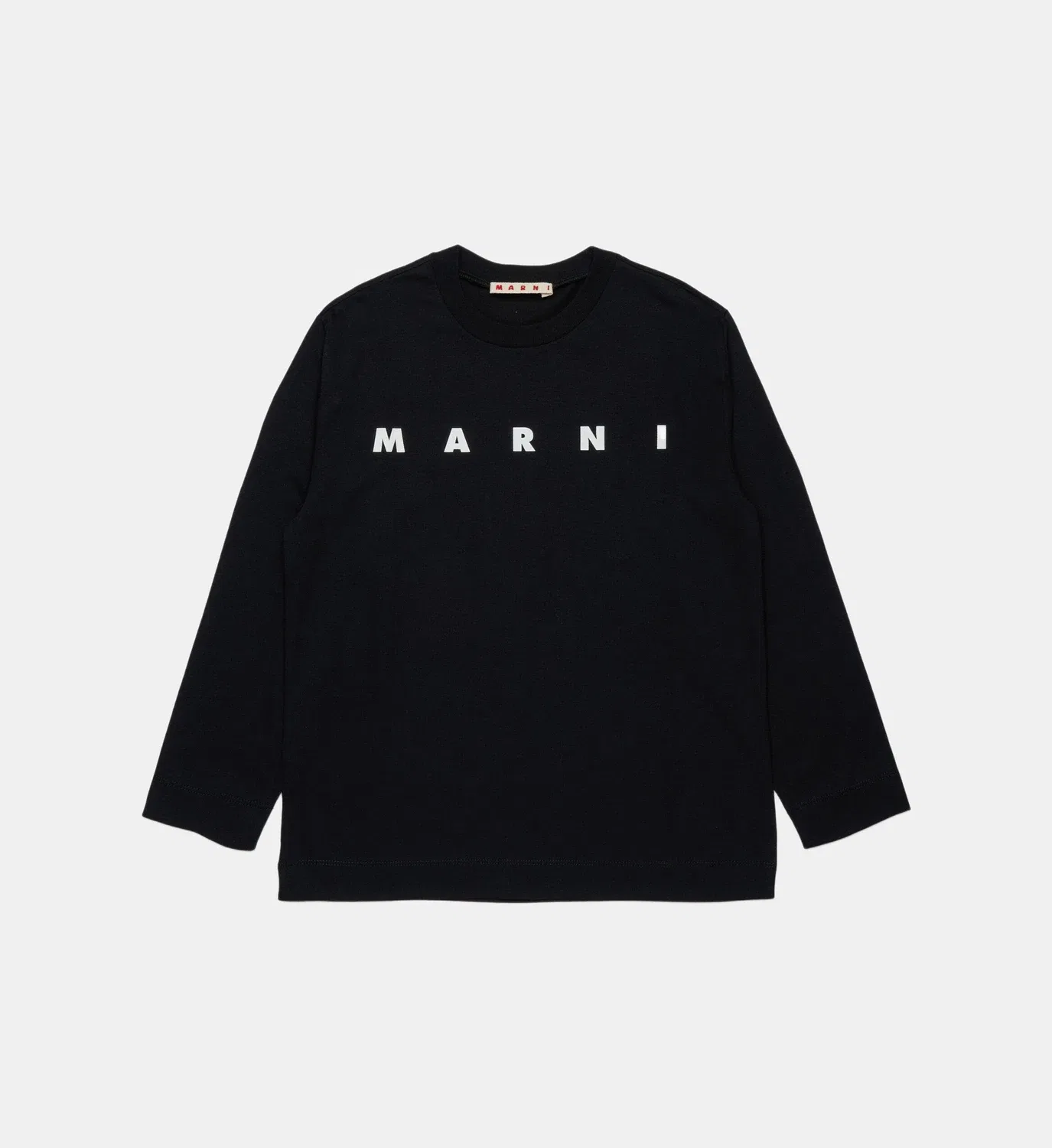 Футболка из джерси с длинными рукавами и логотипом Marni, черный