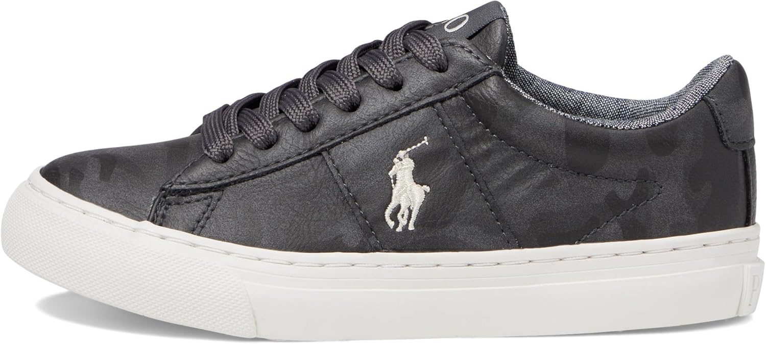 Кроссовки POLO RALPH LAUREN Girl's Sayer (Little Kid), серый/кремовый — фото 4