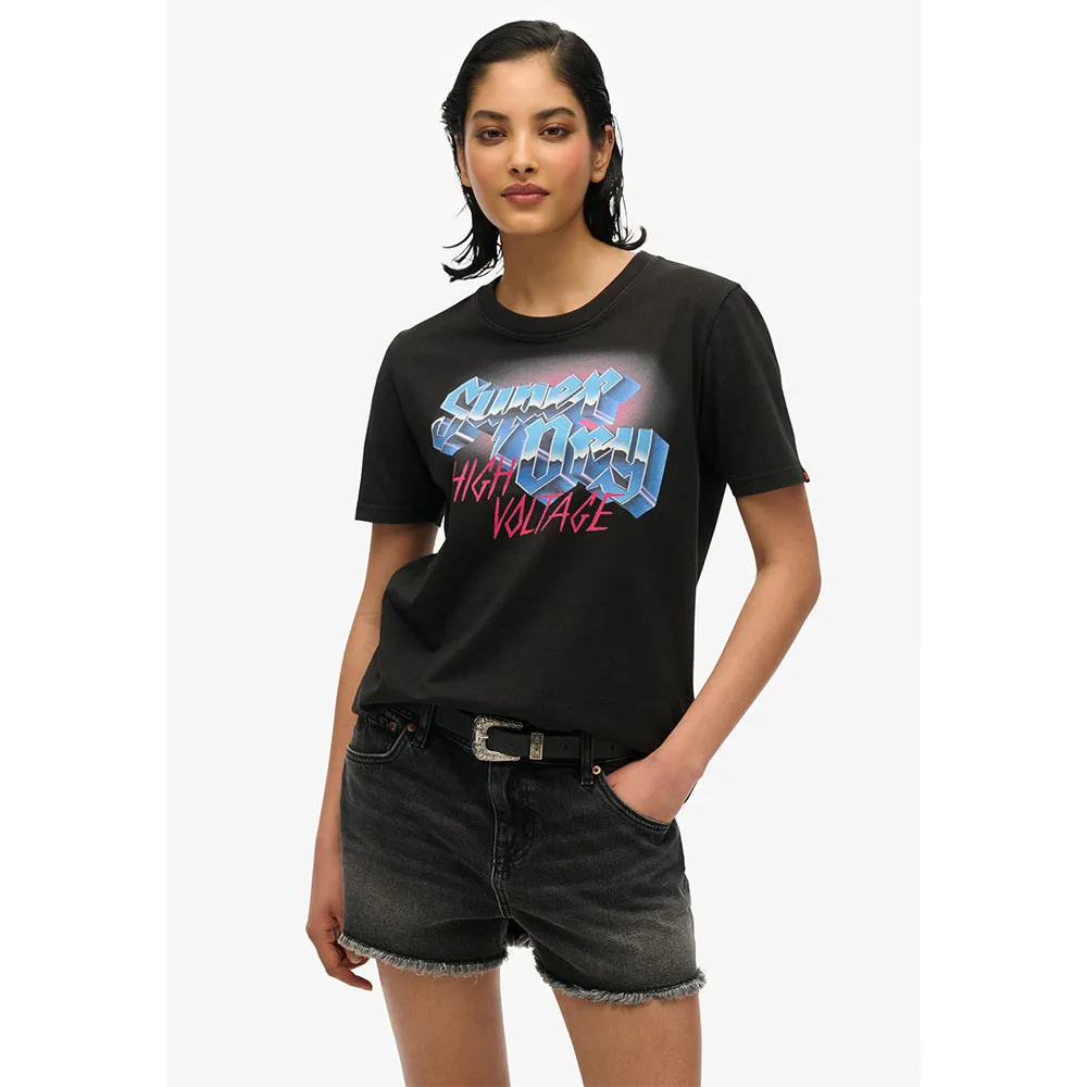 Футболка с коротким рукавом Superdry Rock Band Relaxed, черный
