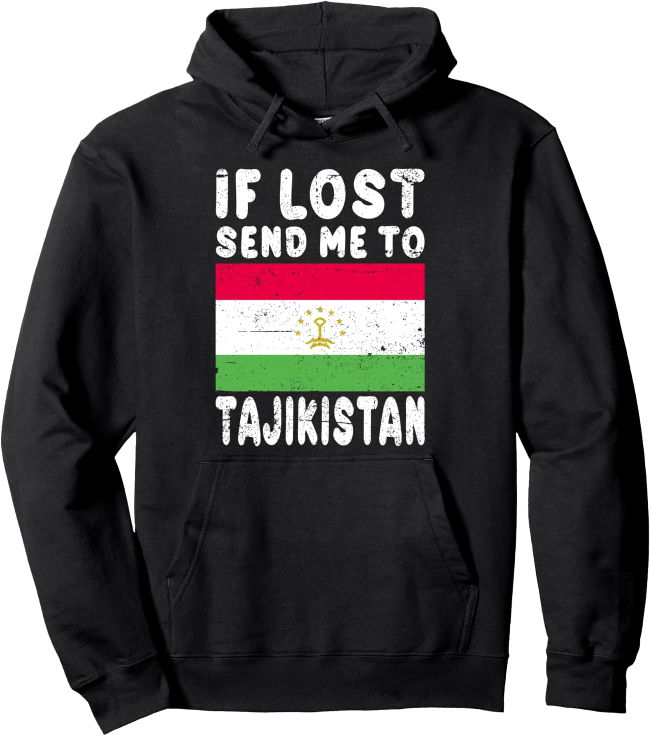 

Сувенир с флагом Таджикистана - Толстовка Если я потерялся в Таджикистане Tajikistan Souvenir, черный