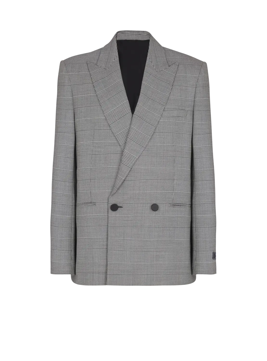 

Классический пиджак в клетку "Принц Уэльский" на двух пуговицах Balmain, черный