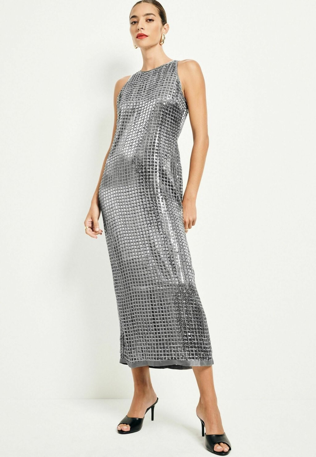 

Коктейльное платье / Вечернее платье TALL SEQUIN RACER MIDI Next, серебристый