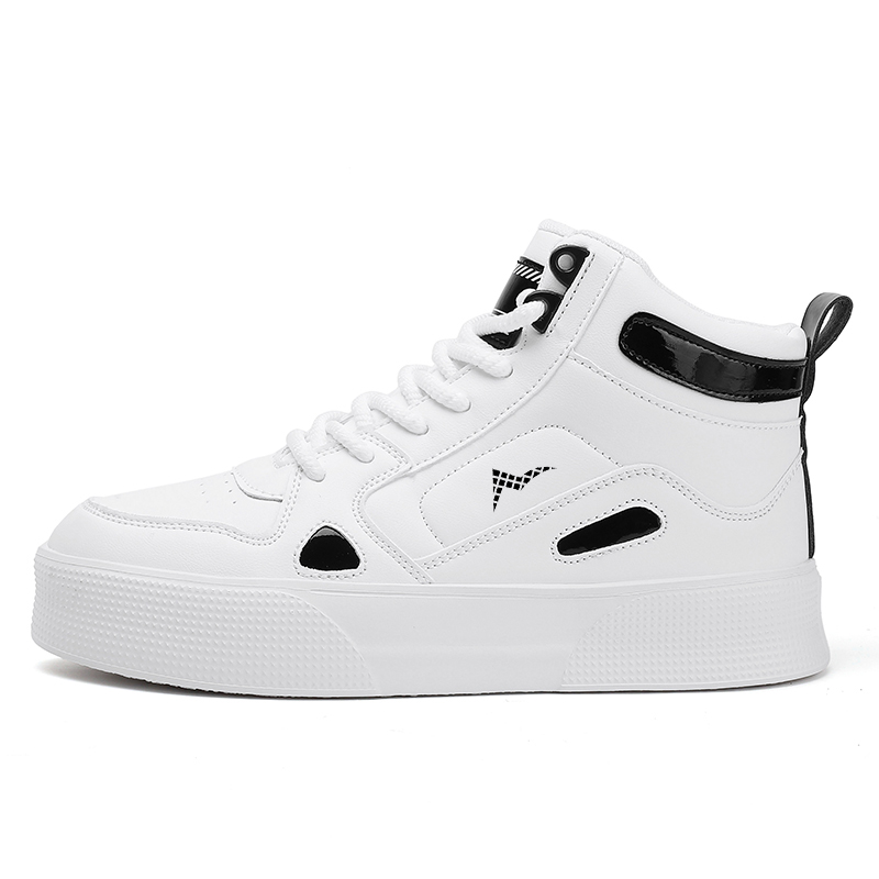 

ATONGMU Высокие скейтерские кроссовки мужские бело-черные, цвет White Black
