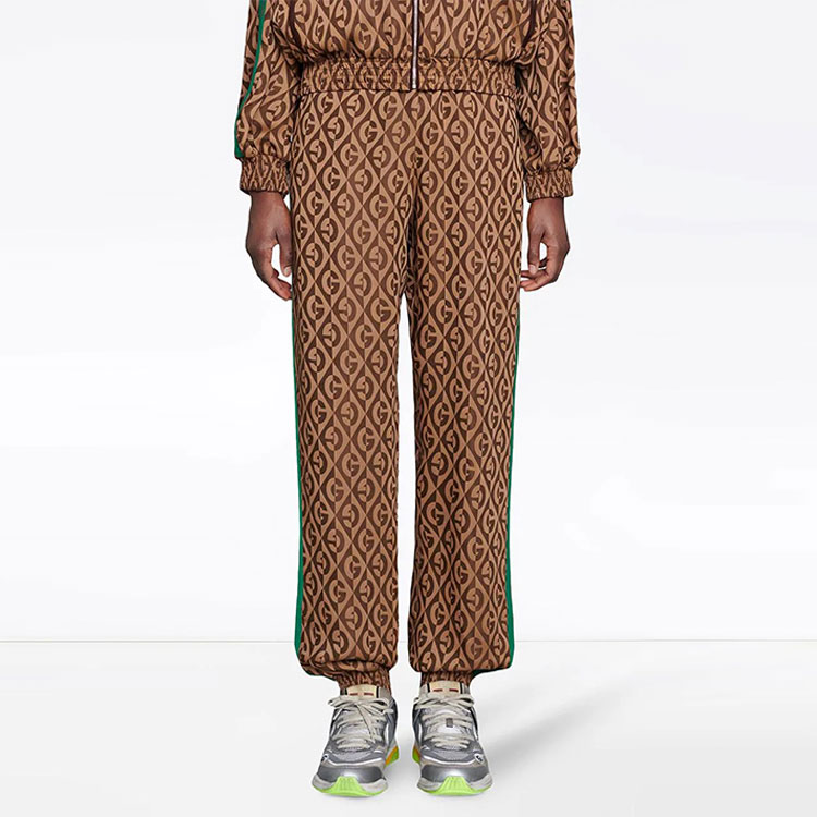 Вязаные спортивные брюки женские умбра GUCCI — фото 3