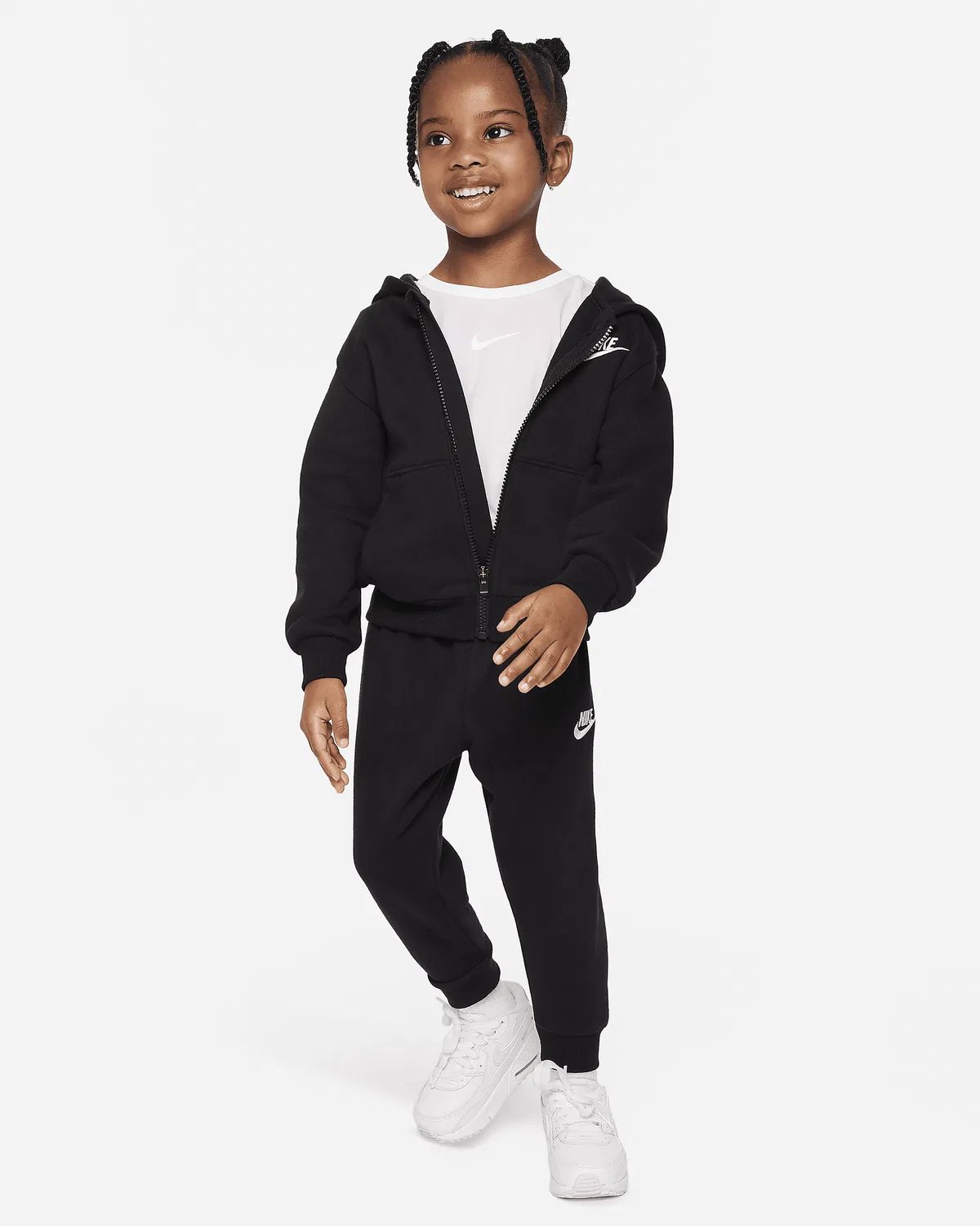 Детский (12-24M) 2-предметный комплект Club с полной застежкой-молнией Nike, Black