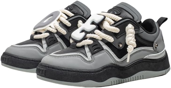 

Удобные модные платформенные кроссовки для прогулок и бега на улице, ортопедическая обувь, всесезонные мужские кроссовки на шнуровке Huayorong, серый