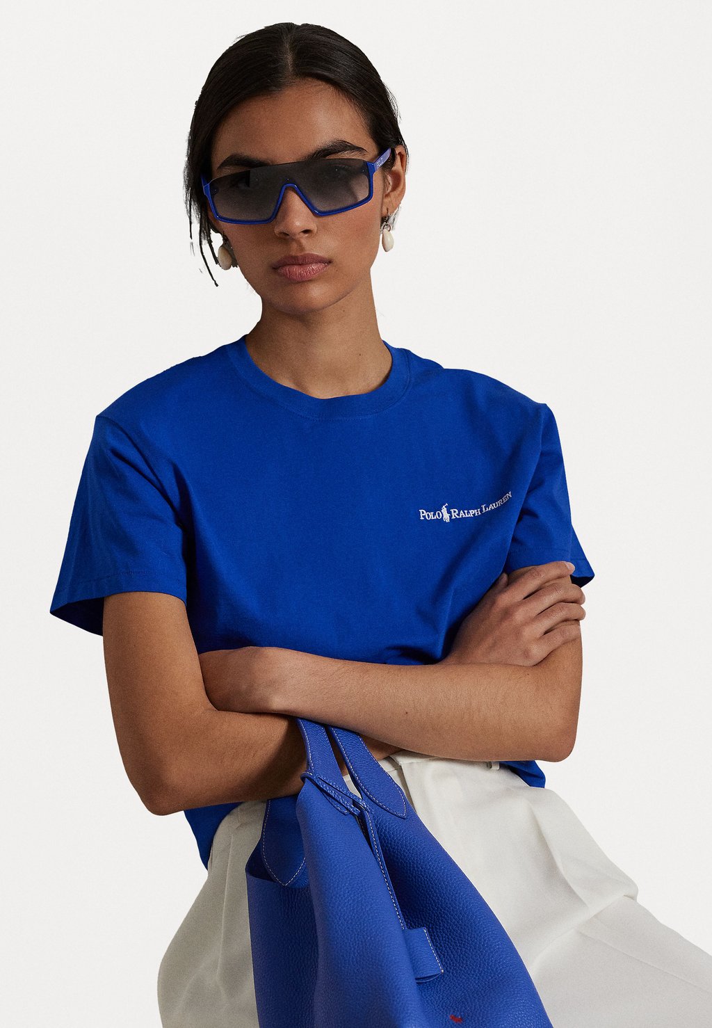 

Базовая футболка LOGO COTTON JERSEY CREWNECK TEE Polo Ralph Lauren, синий