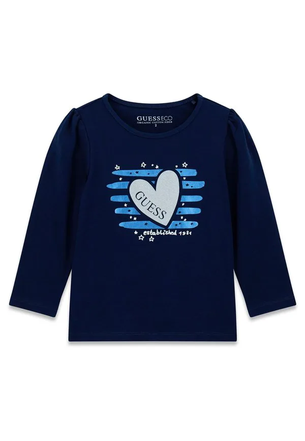 Блестящий топ с длинными рукавами Guess, Blau