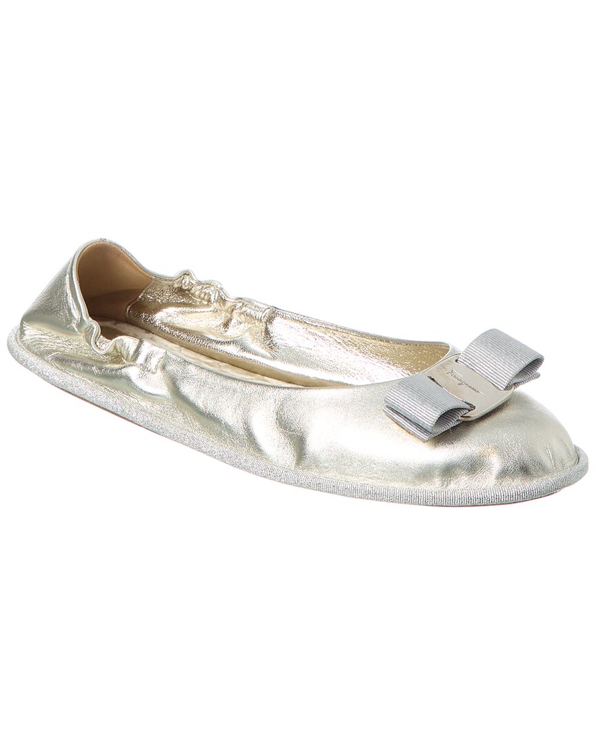 Ferragamo Varina Voy кожаные балетки Salvatore Ferragamo, металлик