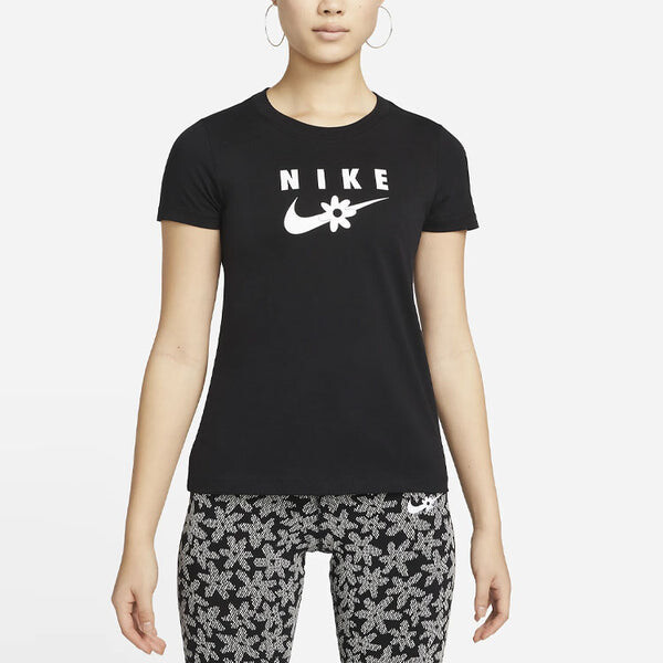 Футболка (WMNS) Nike AS W Sportswear Nike Sportswear Tee SS Sport DAISY Black, черный — фото 3