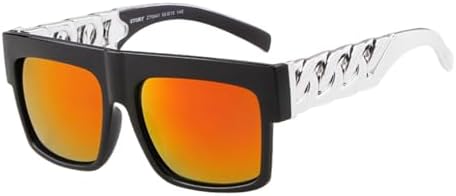 

Солнцезащитные очки в стиле хип-хоп 2026 года, большие, для мужчин и женщин, с плоской верхней частью, ретро-квадратные, черные, с золотой пластиковой цепочкой MTZJH, C6