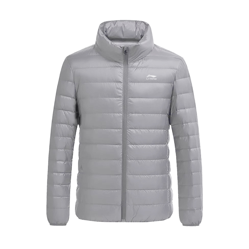 

Мужская пуховая куртка Li Ning с воротником-стойкой, легкая., серый
