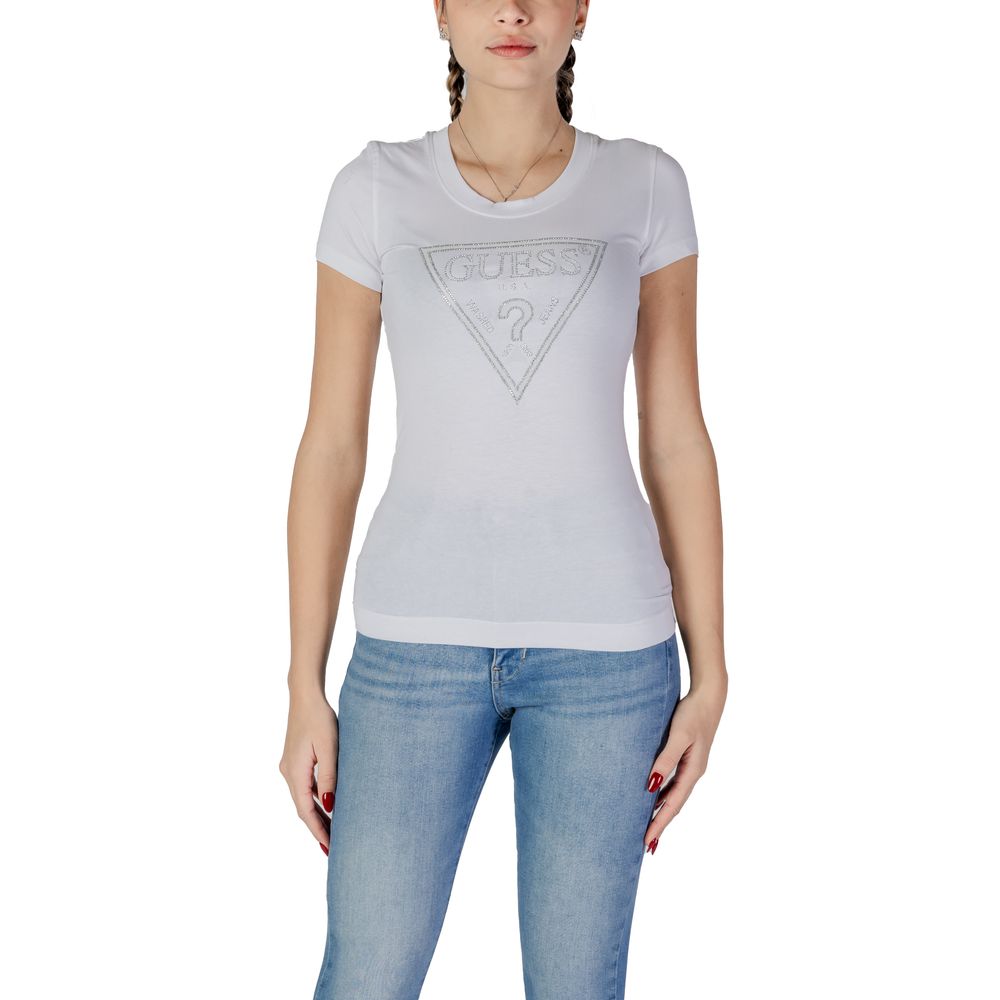 

Белые хлопковые топ и футболка GUESS