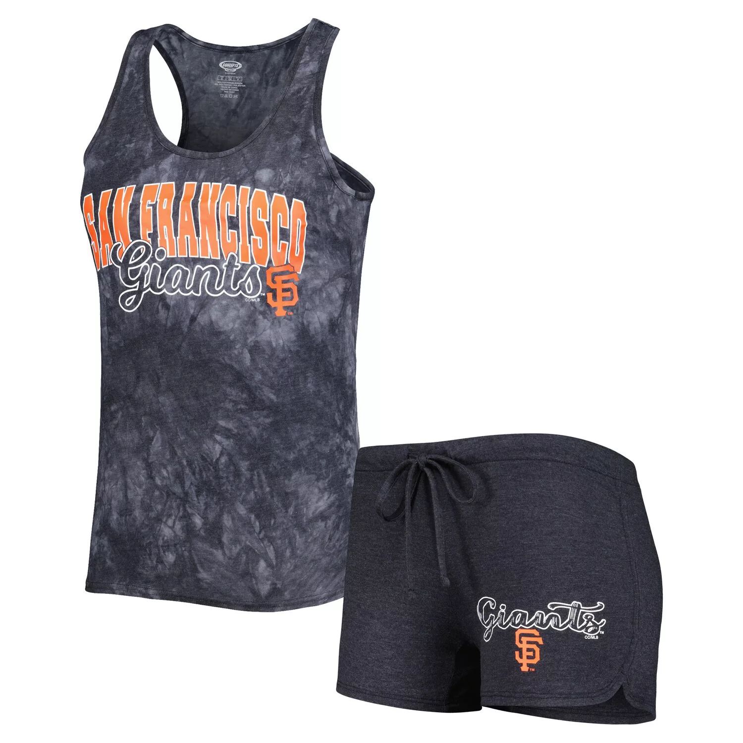 

Женский комплект для сна с майкой и шортами Concepts Sport Charcoal San Francisco Giants Billboard Racerback