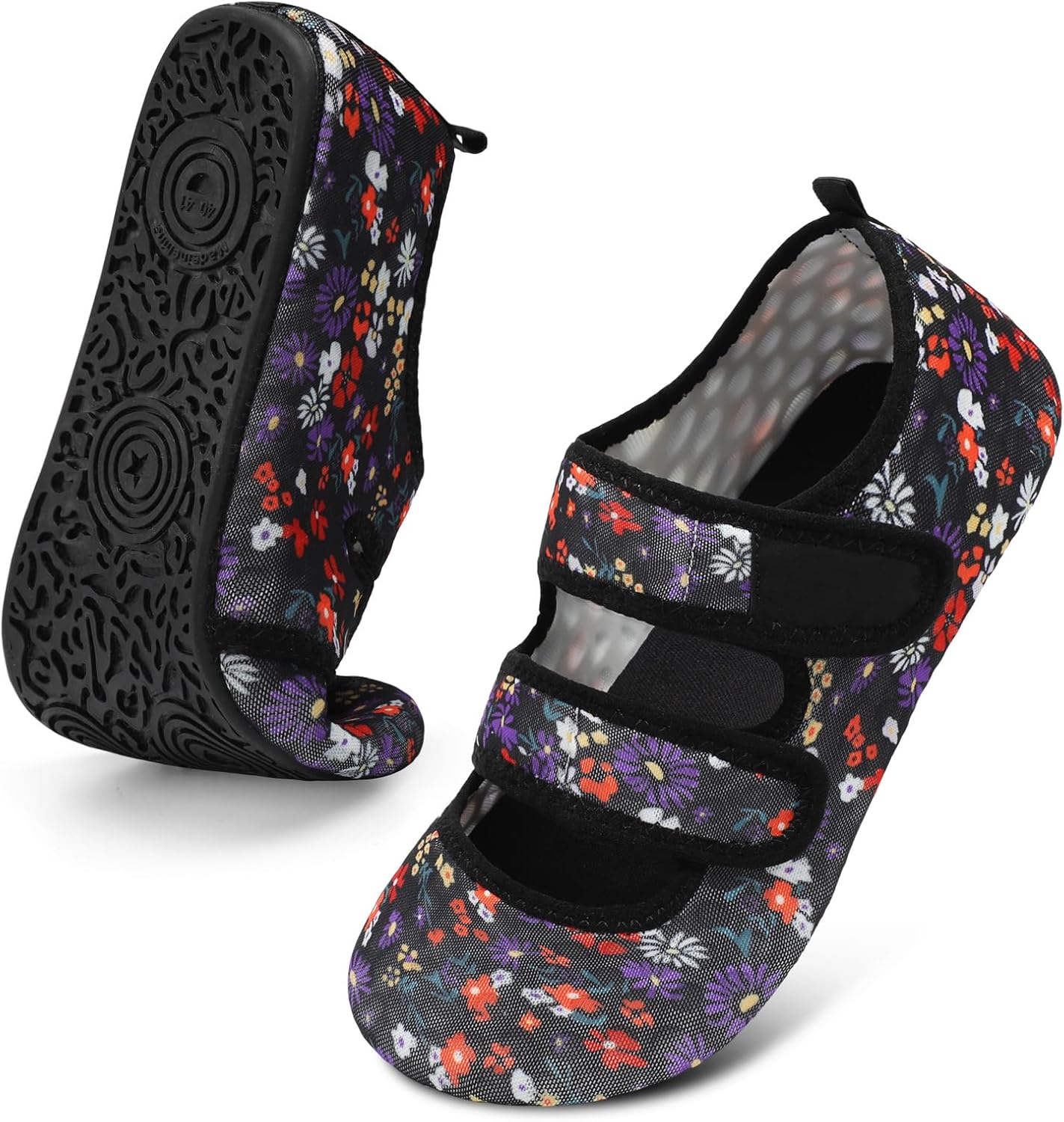 

Обувь для воды Barerun для женщин и мужчин, широкая, пляжная, плавательная, аквааэробика, быстросохнущие, для бассейна, реки, моря, сандалии, нескользящие, Flower