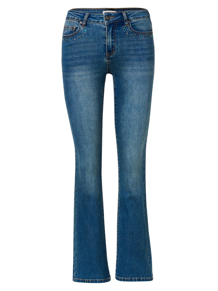 

Женские джинсы bootcut с заклепками синего цвета KOROSHI