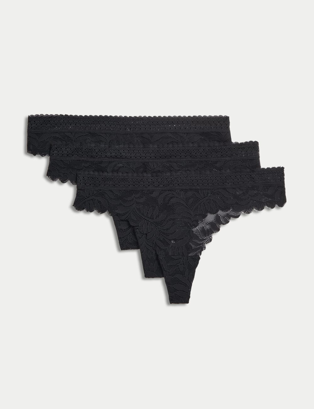 

3 пары кружевных стрингов Flexifit Body by Marks & Spencer, черный