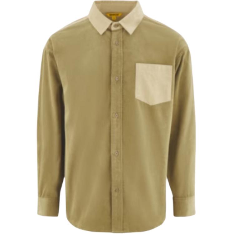 

CAT Мужская рубашка цвета хаки с отворотом, средней длины