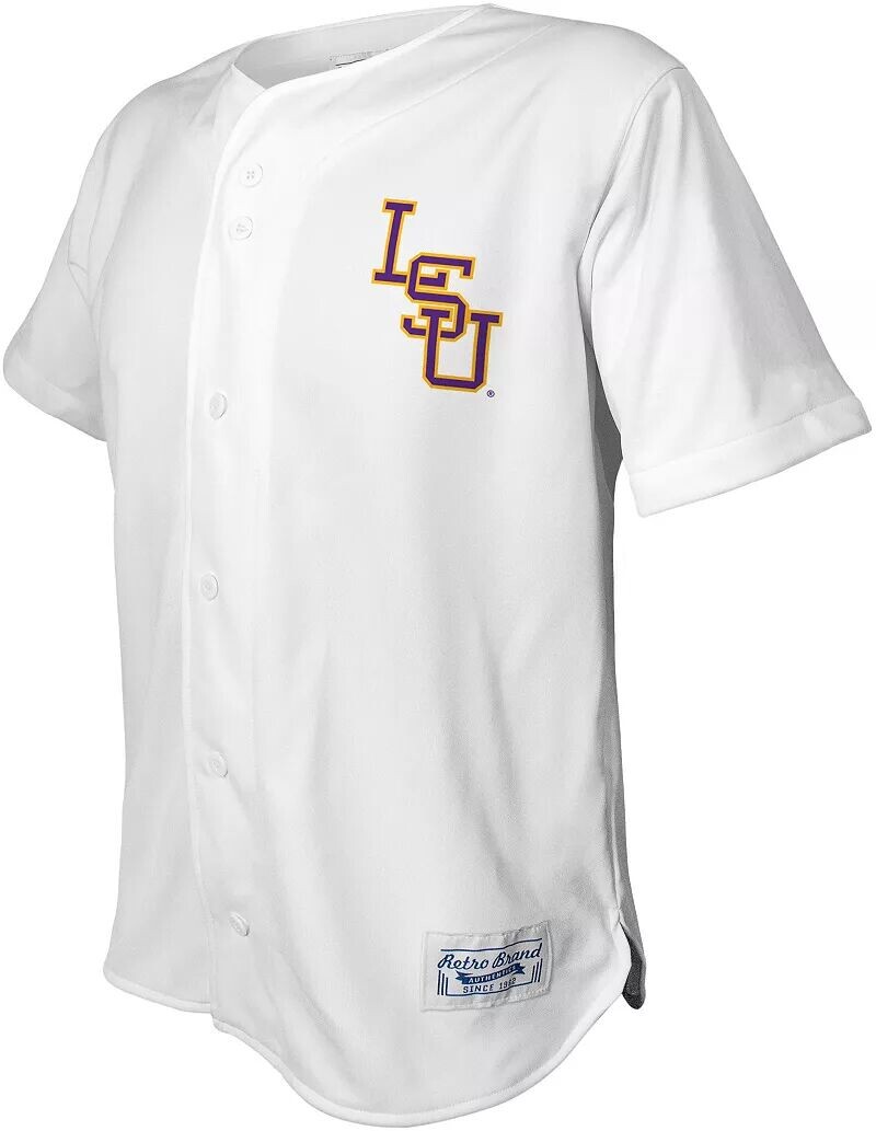 

Retro Brand Мужская бейсбольная майка LSU Tigers белая реплика