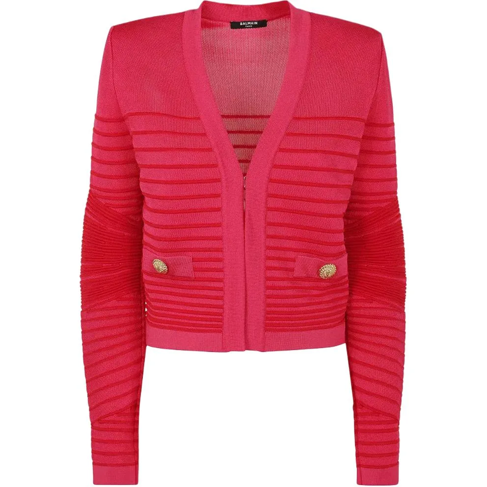 Кардиган с резинкой BALMAIN, fuchsia