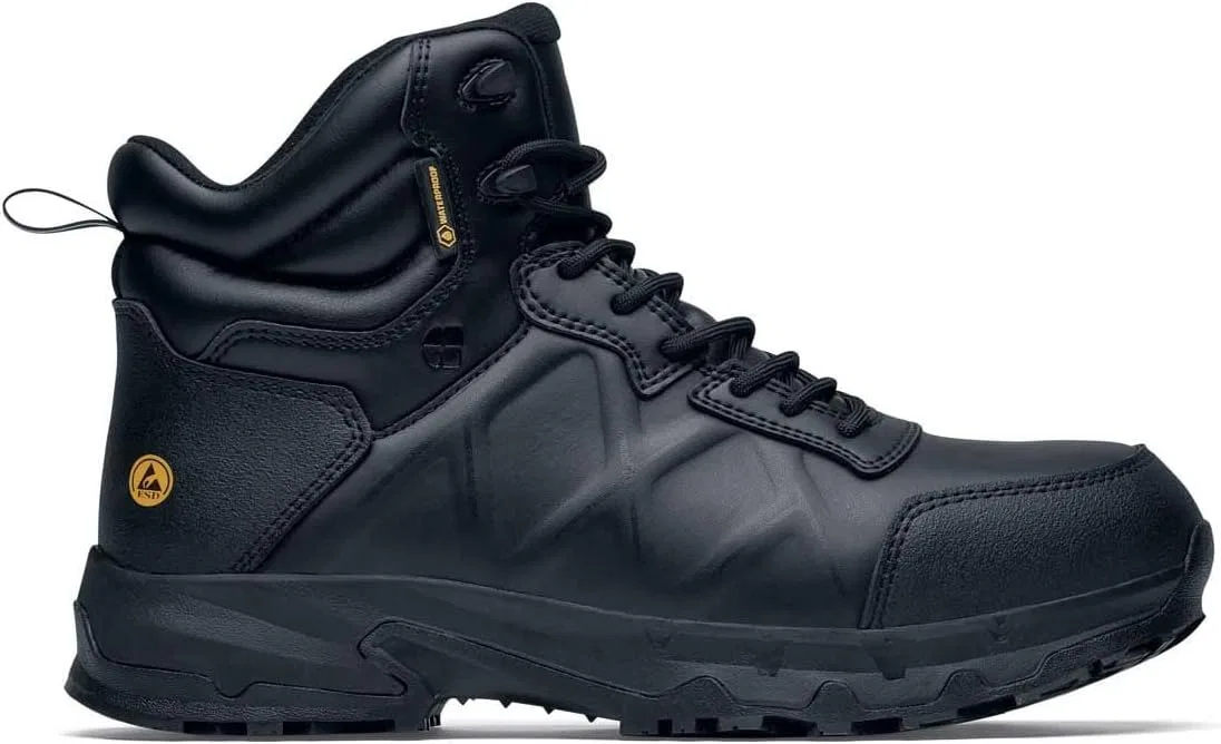 Ботинки Crews Callan MID O2 SRC CI HI ESD Hiker Shoe с кожаным верхом, водонепроницаемые для сухих ног и чрезвычайно нескользящей подошвой Shoes for Crews, Black — фото 2