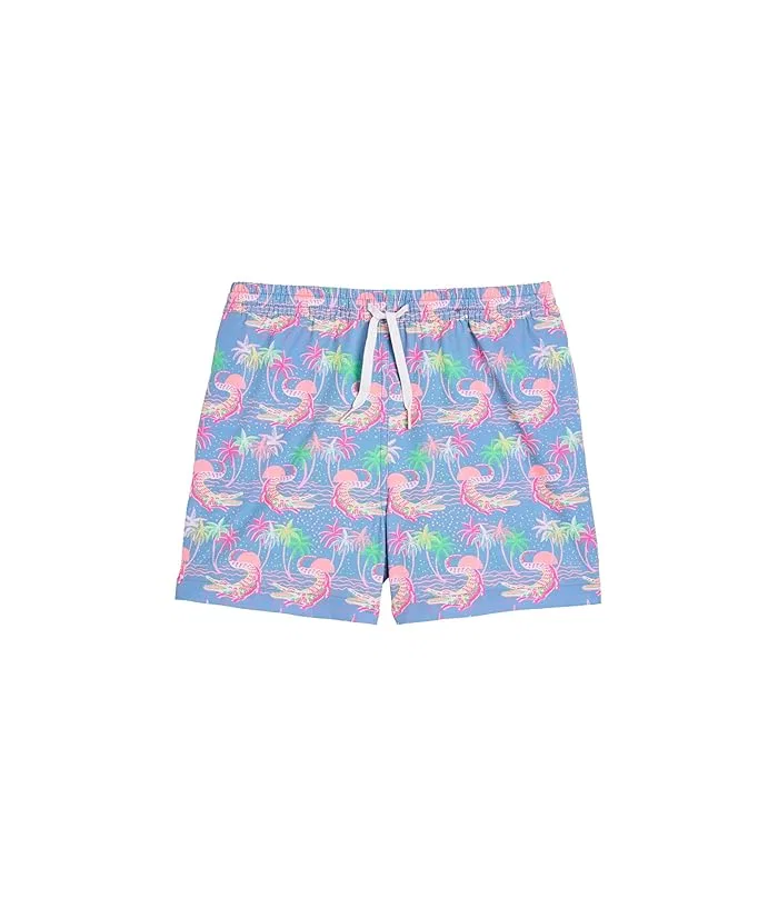Плавки с принтом крокодила The Rock-a-crocs Lined Swim Trunk Chubbies Kids, Dusty Blue/Pattern Base
