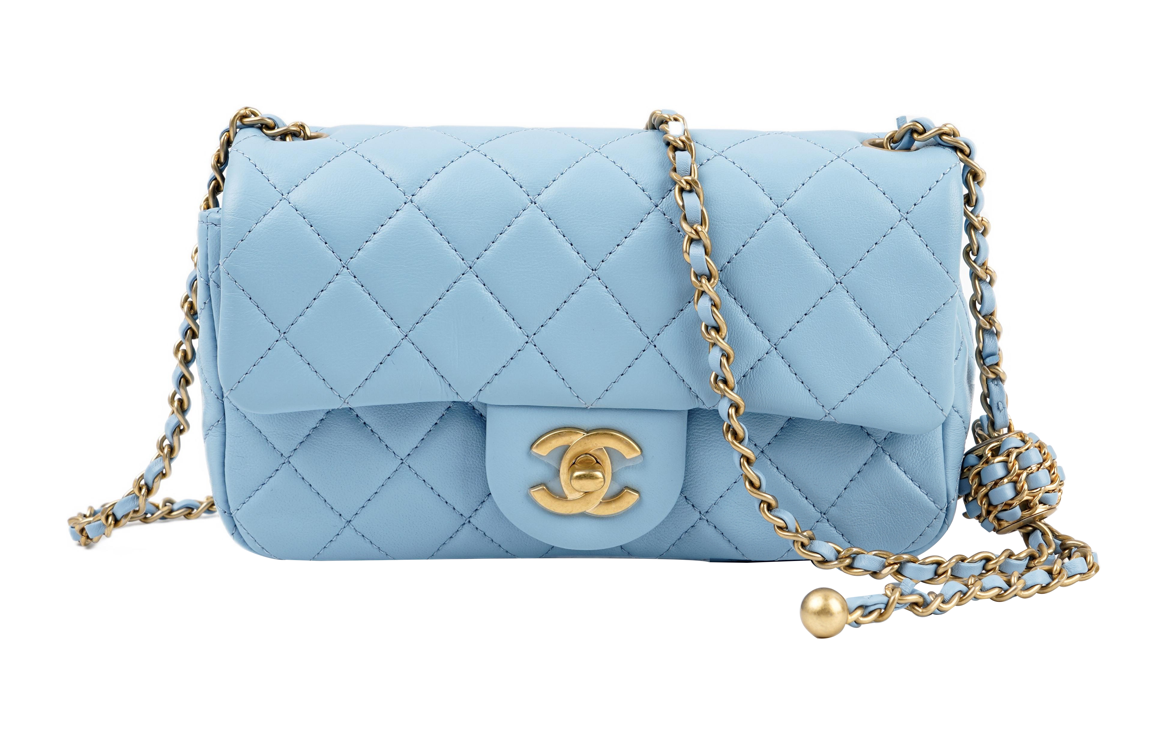 

CHANEL Классическая сумка через плечо CF22SS из овчины, весенне-летняя, мини, женская, синяя