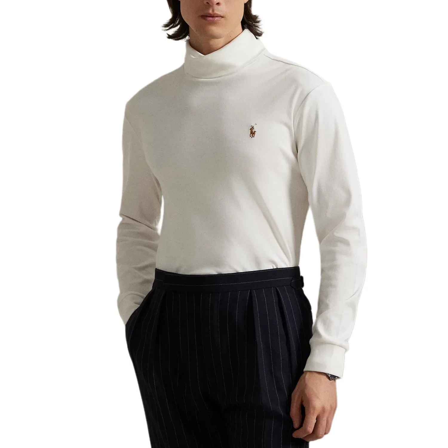 Футболка с вышивкой логотипа Polo Ralph Lauren белая — фото 3