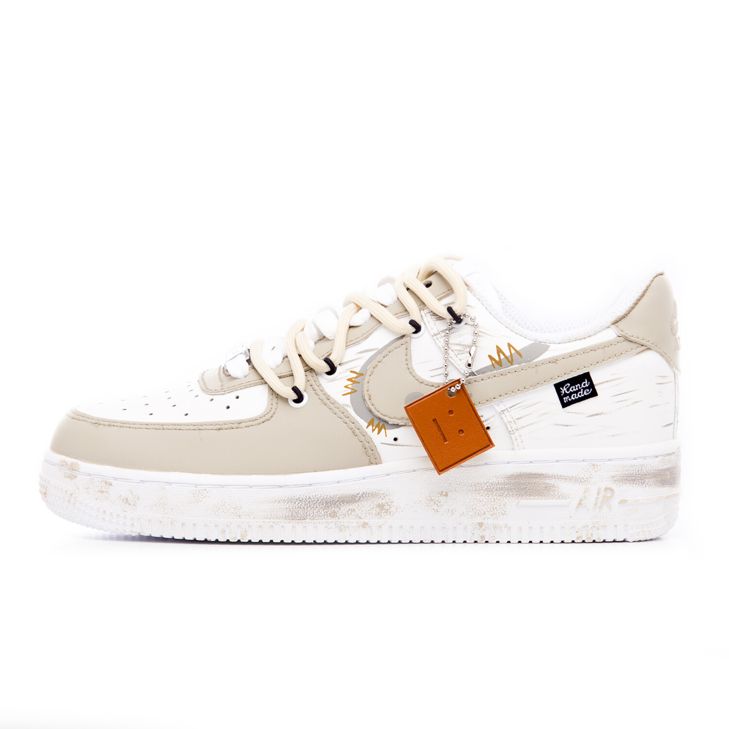 

Кроссовки Nike Air Force 1 Skateboarding Shoes Women's Low-top White, хаки