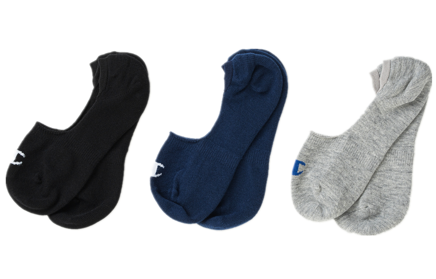 

Носки невидимки Unisex 3 пары Champion, 3 пары (Синий/Серый/Чёрный)