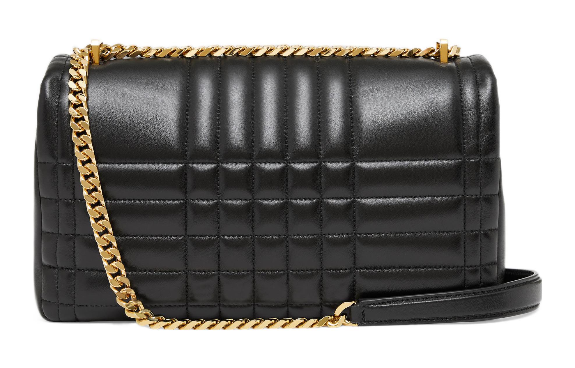 Женская сумка Burberry Lola Bag Quilting из натуральной кожи ягненка, черная — фото 4