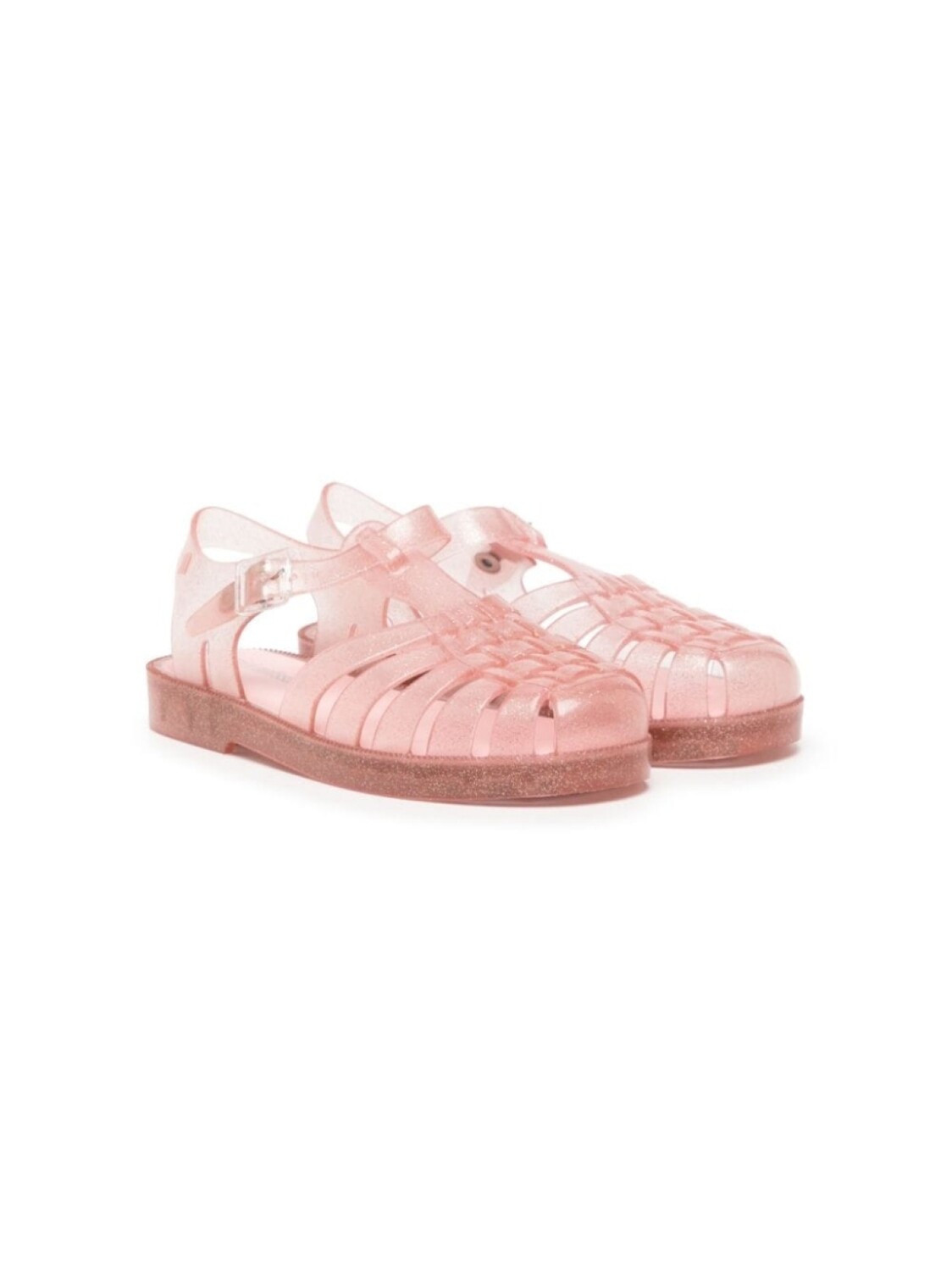 

Mini Melissa сандалии с пряжкой и открытым носком, розовый