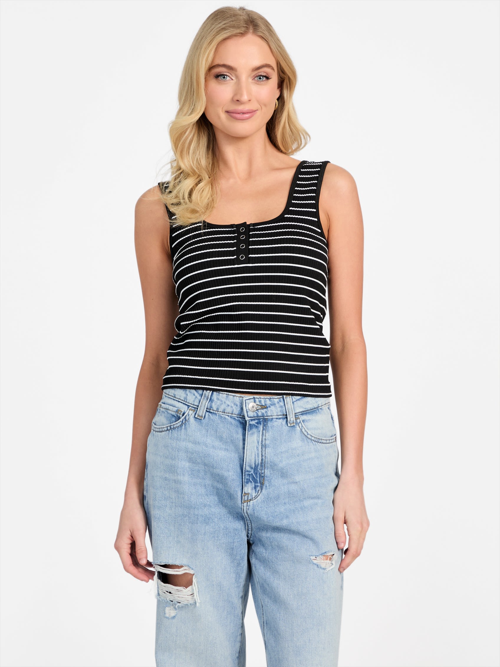 

Дени бесшовный топ Guess Factory, черный