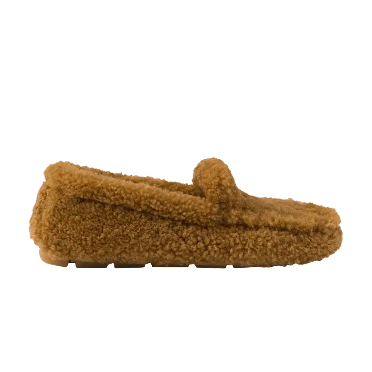Лоферы Prada Wmns Shearling Driving Loafer 'Caramel', коричневый